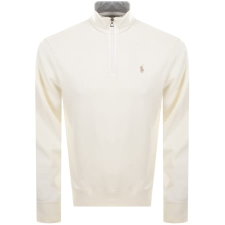 Product image for Ralph Lauren Quarter Zip Sweatshirt Cream