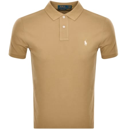 Product image for Ralph Lauren Custom Slim Polo T Shirt Brown