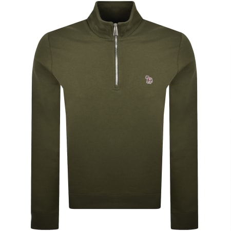 Product image for Paul Smith Half Zip Zebra Sweatshirt Green