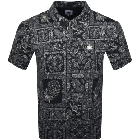 Product image for Pretty Green Paisley Zip Polo T Shirt Black