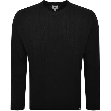Product image for Pretty Green Paisley Cable Knit Jumper Black