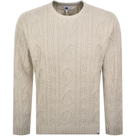Product image for Pretty Green Paisley Cable Knit Jumper Beige