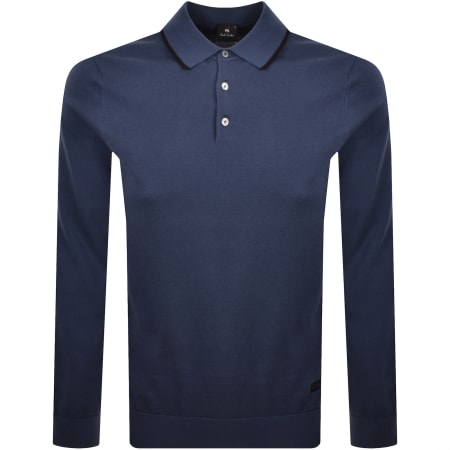 Product image for Paul Smith Knit Polo Sweater Blue