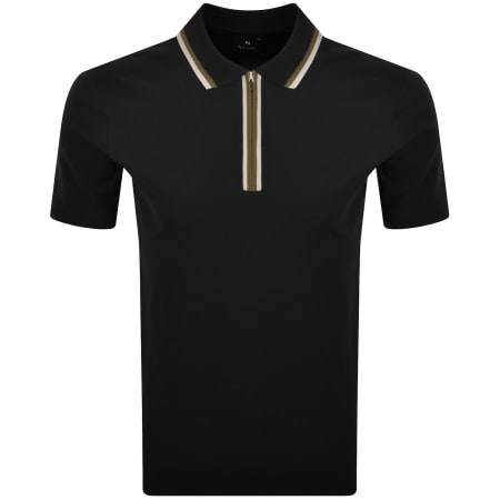 Product image for Paul Smith Regular Fit Zip Polo Black