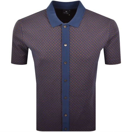 Product image for Paul Smith Short Sleeved Sweater Polo Blue