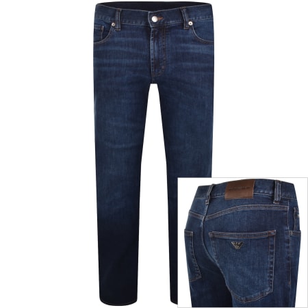 Product image for Emporio Armani J76 Straight Fit Jeans Blue Denim