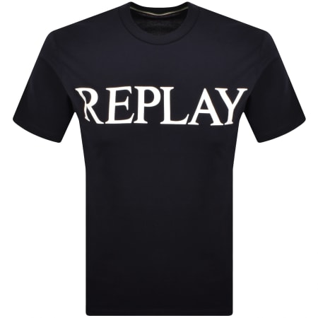Product image for Replay Logo T Shirt Navy