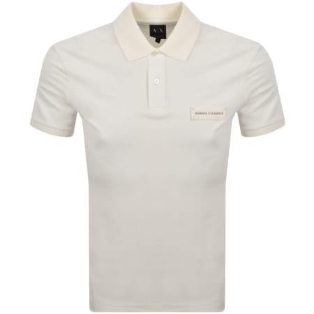 Product image for Armani Exchange Slim Fit Polo T Shirt Cream