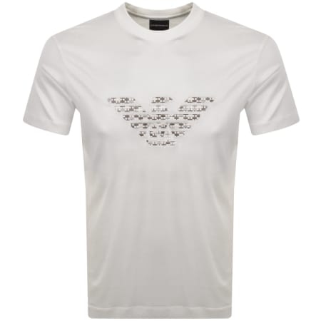 Product image for Emporio Armani Embroidered Logo T Shirt White