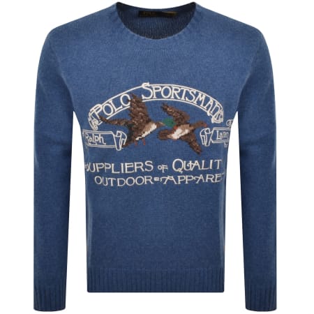 Product image for Ralph Lauren Crew Neck Knit Jumper Blue