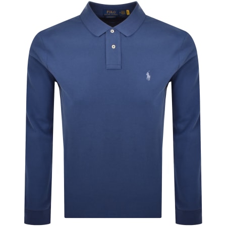 Product image for Ralph Lauren Long Sleeved Polo T Shirt Blue