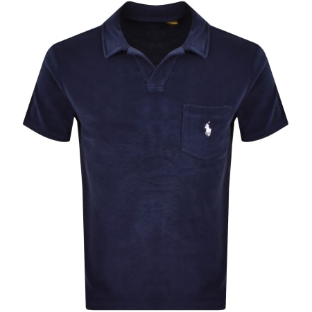 Product image for Ralph Lauren Towelling Polo T Shirt Navy