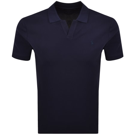 Product image for Ralph Lauren Open Neck Polo T Shirt Navy
