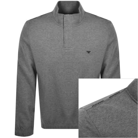 Product image for Emporio Armani Lounge Quarter Zip Sweatshirt Grey