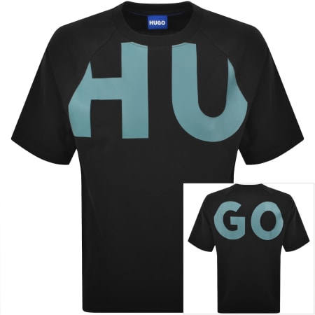 Product image for HUGO Blue Logo T Shirt Black