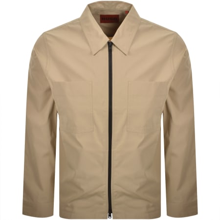 Product image for HUGO Evalom Overshirt Jacket Beige