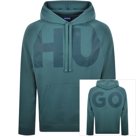 Product image for HUGO Blue Logo Hoodie Turquoise Blue