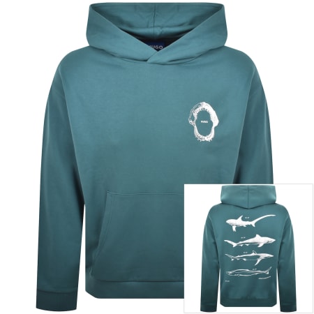 Product image for HUGO Blue Marine Hoodie Turquoise Blue