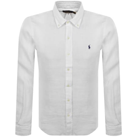 Product image for Ralph Lauren Linen Long Sleeve Shirt White
