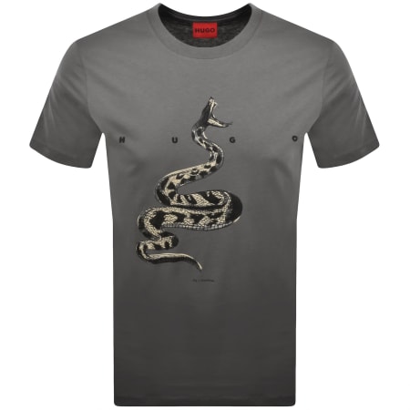 Product image for HUGO Discorb Crew Neck T Shirt Grey