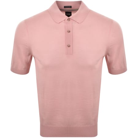 Product image for BOSS Extrafine Merino Wool Knit Polo Pink