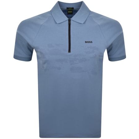 Product image for BOSS Globe Pattern Polo T Shirt Blue