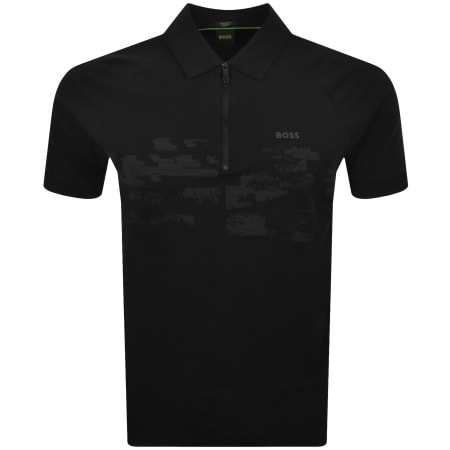 Product image for BOSS Globe Pattern Polo T Shirt Black