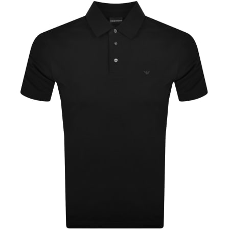 Product image for Emporio Armani Short Sleeved Polo T Shirt Black
