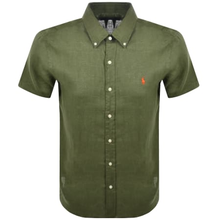 Product image for Ralph Lauren Linen Short Sleeve Shirt Green