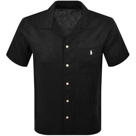 Product image for Ralph Lauren Linen Short Sleeve Shirt Black