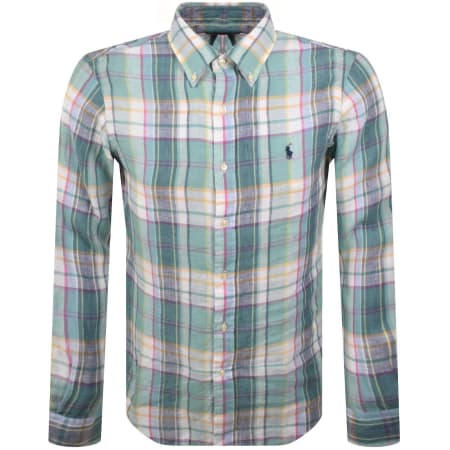Product image for Ralph Lauren Linen Long Sleeve Shirt Green
