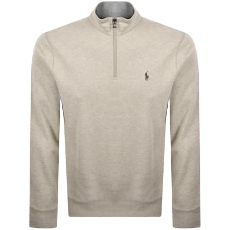 Product image for Ralph Lauren Quarter Zip Sweatshirt Beige