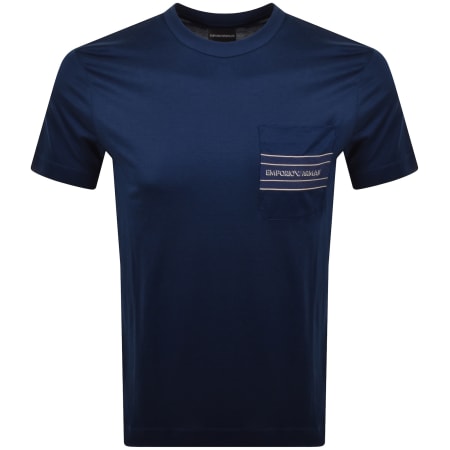 Product image for Emporio Armani 3D Effect Logo T Shirt Blue