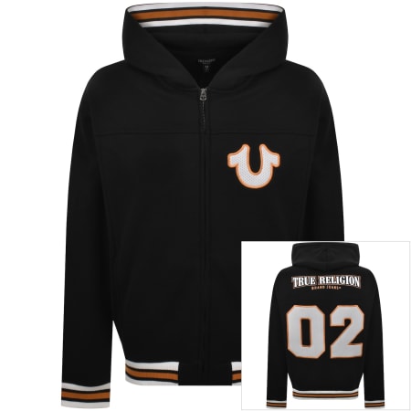 Product image for True Religion Applique Full Zip Hoodie Black