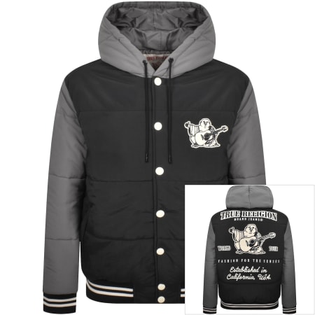 Product image for True Religion Varsity Puffer Jacket Black