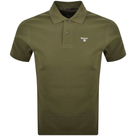 Product image for Barbour Tartan Pique Polo T Shirt Green