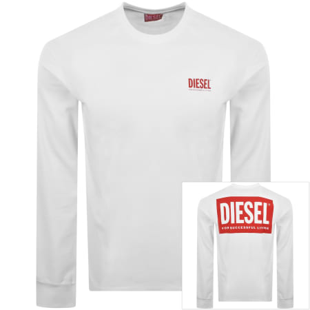 Product image for Diesel T Boxt Long Sleeve T Shirt White