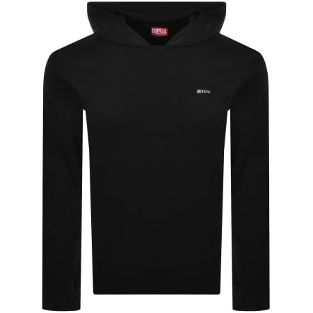 Product image for Diesel T Bill Hooded Long Sleeve T Shirt Black