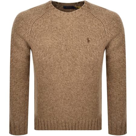 Product image for Ralph Lauren Wool Blend Knit Jumper Brown