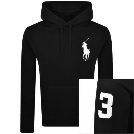 Product image for Ralph Lauren Embroidered Logo Hoodie Black