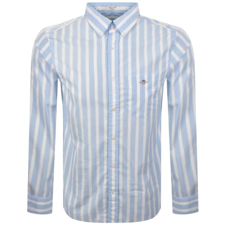 Product image for Gant Poplin Check Regular Fit Shirt Blue