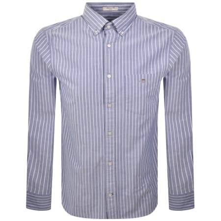 Product image for Gant Long Sleeved Oxford Stripe Shirt Blue