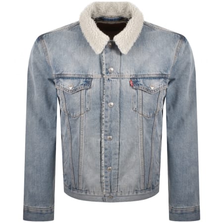 Product image for Levis Denim Sherpa Trucker Jacket Blue