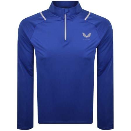 Product image for Castore Lightweight Quarter Zip T Shirt Blue