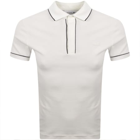 Product image for Lacoste Tipped Polo T Shirt Off White
