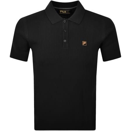 Product image for Fila Sander Textured Knit Polo T Shirt Black