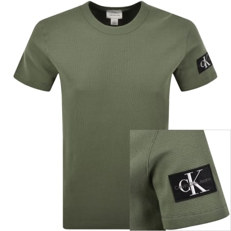 Product image for Calvin Klein Jeans Waffle T Shirt Lichen Green