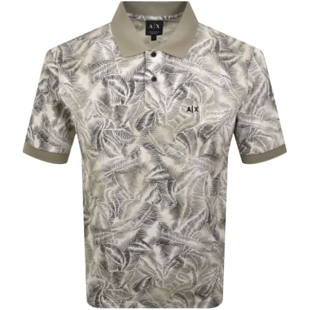 Product image for Armani Exchange Patterned Polo T Shirt Cream