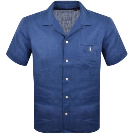 Product image for Ralph Lauren Linen Short Sleeve Shirt Blue