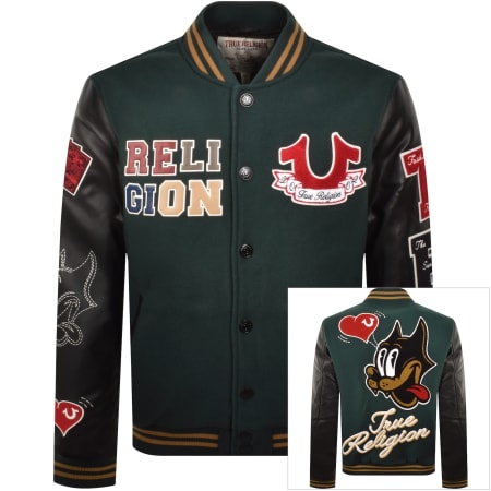 Product image for True Religion Cat Varsity Bomber Jacket Green